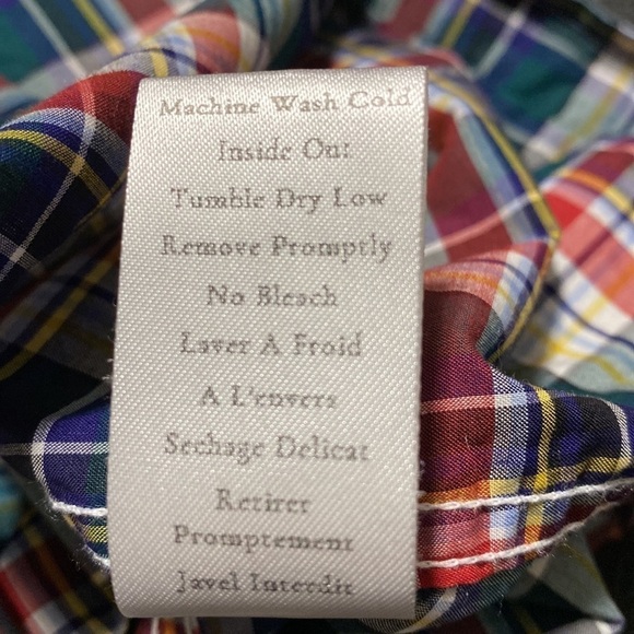 FRANK & EILEEN BARRY WOVEN BUTTON UP RED BLUE PLAID Shirt Top XS - Picture 13 of 13